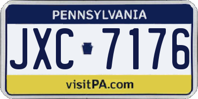 PA license plate JXC7176