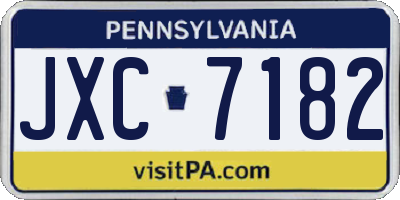 PA license plate JXC7182