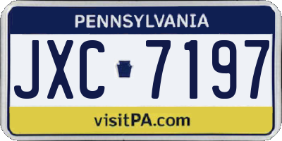 PA license plate JXC7197