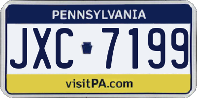 PA license plate JXC7199
