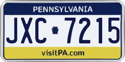 PA license plate JXC7215