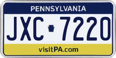 PA license plate JXC7220