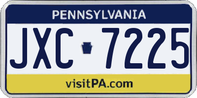 PA license plate JXC7225