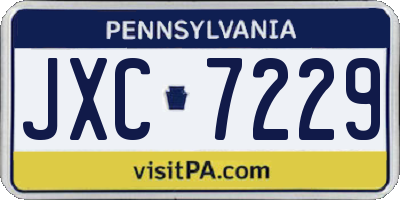 PA license plate JXC7229