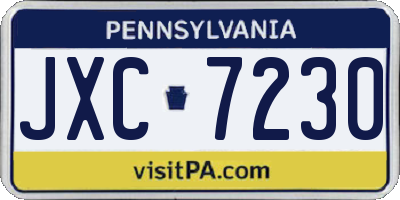 PA license plate JXC7230