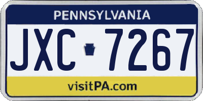 PA license plate JXC7267