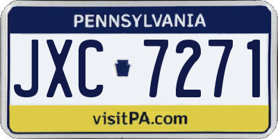 PA license plate JXC7271