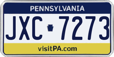 PA license plate JXC7273