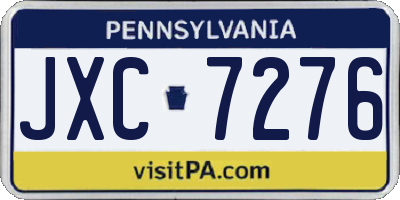 PA license plate JXC7276