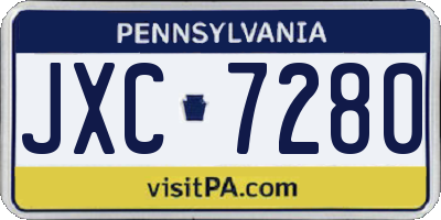 PA license plate JXC7280
