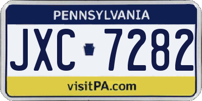 PA license plate JXC7282