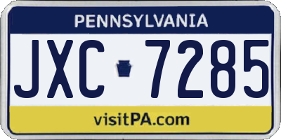 PA license plate JXC7285