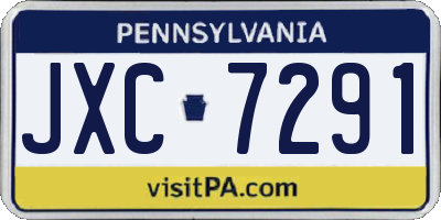 PA license plate JXC7291