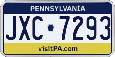 PA license plate JXC7293
