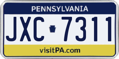PA license plate JXC7311