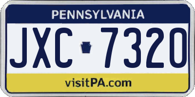 PA license plate JXC7320