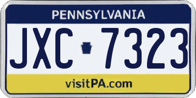 PA license plate JXC7323