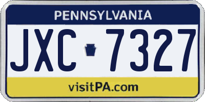 PA license plate JXC7327