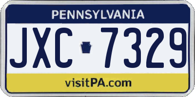 PA license plate JXC7329