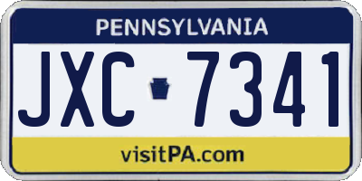PA license plate JXC7341