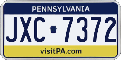 PA license plate JXC7372