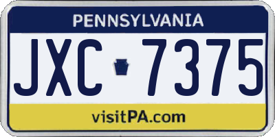 PA license plate JXC7375