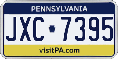 PA license plate JXC7395