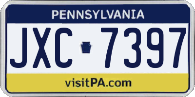 PA license plate JXC7397