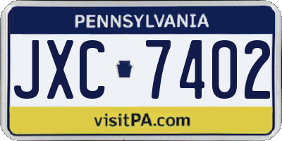 PA license plate JXC7402