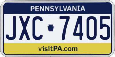 PA license plate JXC7405