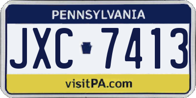 PA license plate JXC7413