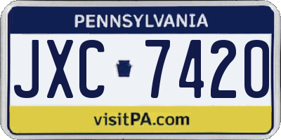 PA license plate JXC7420