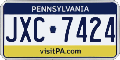 PA license plate JXC7424