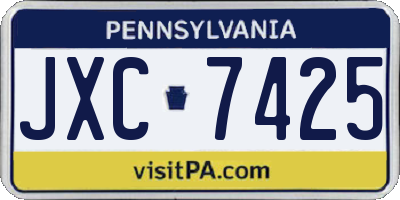 PA license plate JXC7425