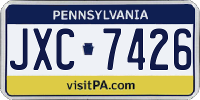 PA license plate JXC7426
