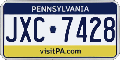 PA license plate JXC7428