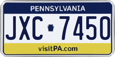 PA license plate JXC7450