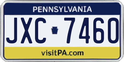 PA license plate JXC7460