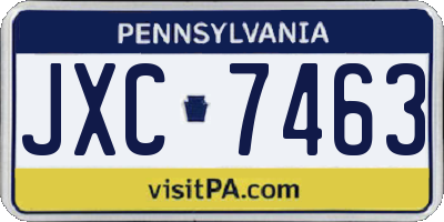 PA license plate JXC7463