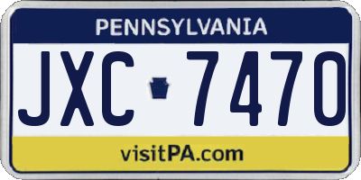 PA license plate JXC7470