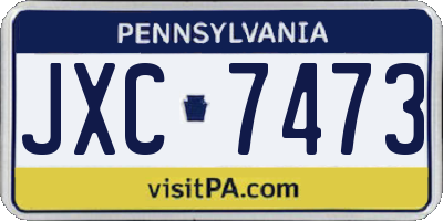 PA license plate JXC7473