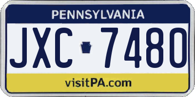 PA license plate JXC7480