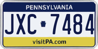 PA license plate JXC7484