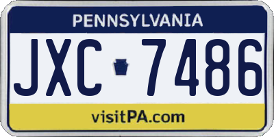 PA license plate JXC7486