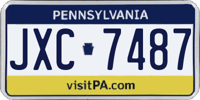 PA license plate JXC7487