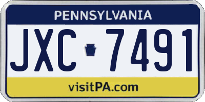 PA license plate JXC7491