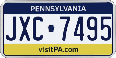 PA license plate JXC7495