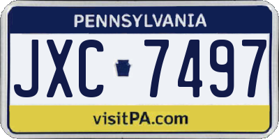 PA license plate JXC7497