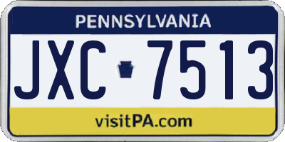 PA license plate JXC7513