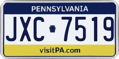 PA license plate JXC7519
